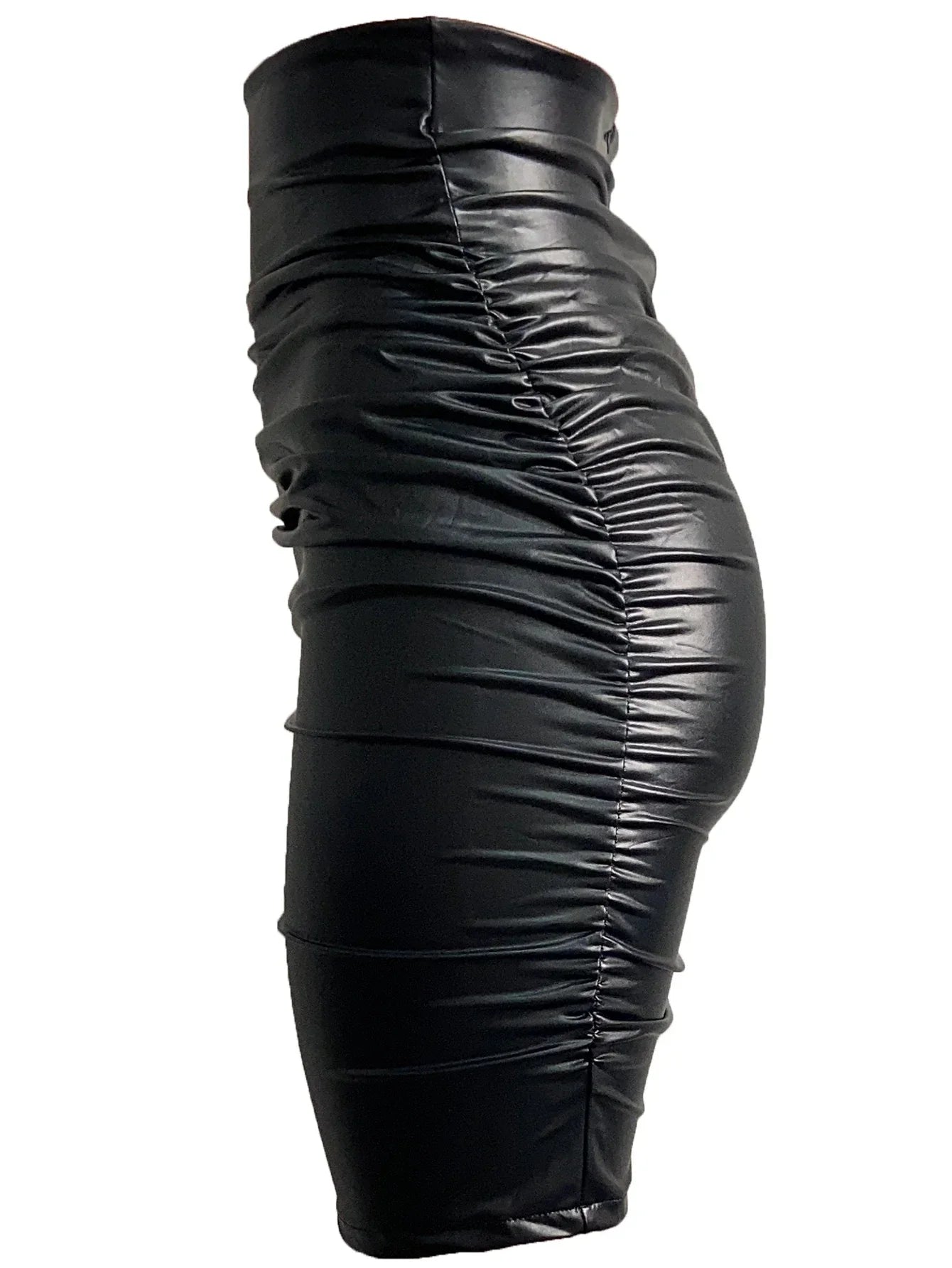 Sexy High-Waist Black PU Leather Skirt