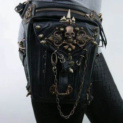 Steam Hip Belt Mobile Fanny Phone Messenger Punk Gothic Leg Waist Bag