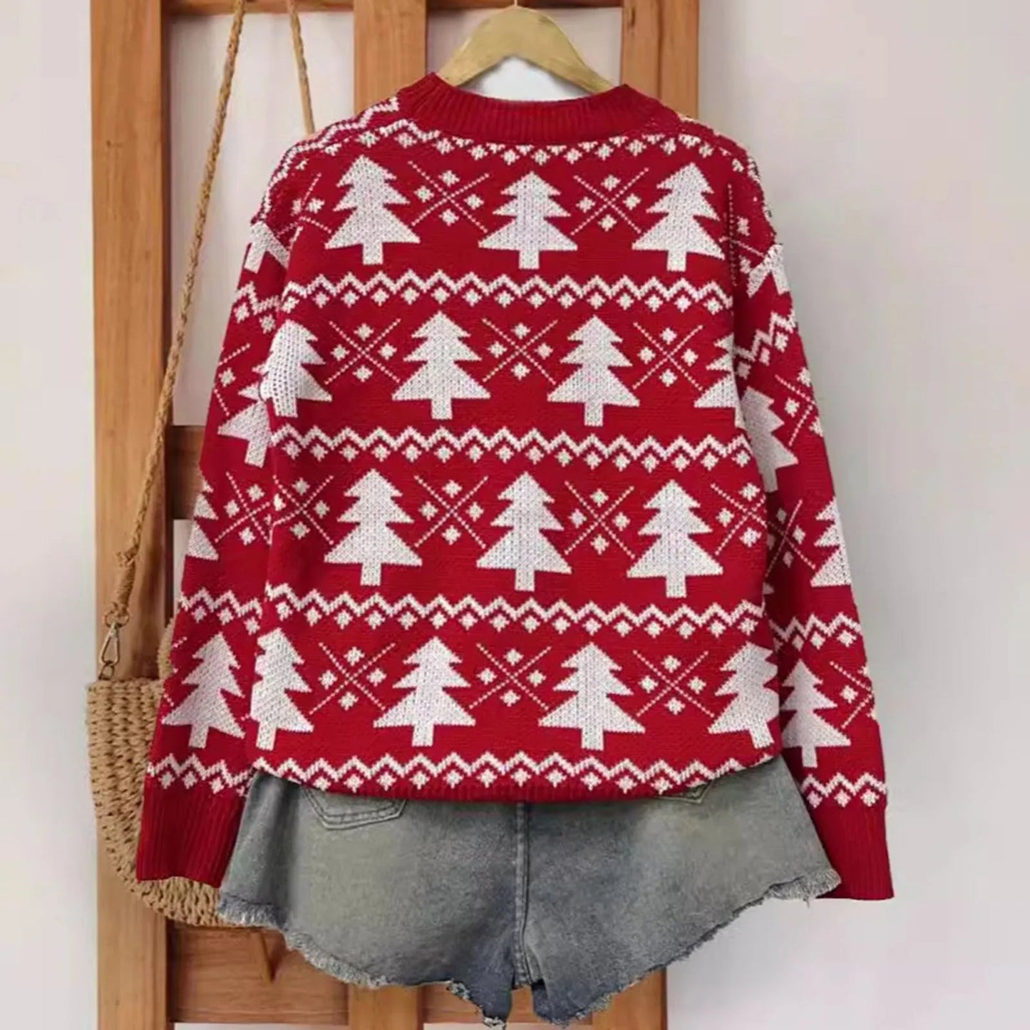 Jacquard Knitted Full Sleeve Warm Soft Christmas Sweater