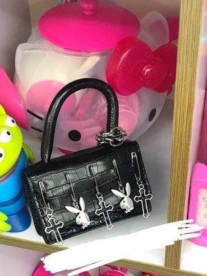 Y2K Punk Pin Messenger Gothic Decorate Spider Metal Small Rabbit Bag