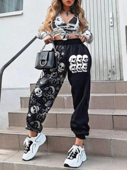 Punk Halloween Grunge Skull Pants