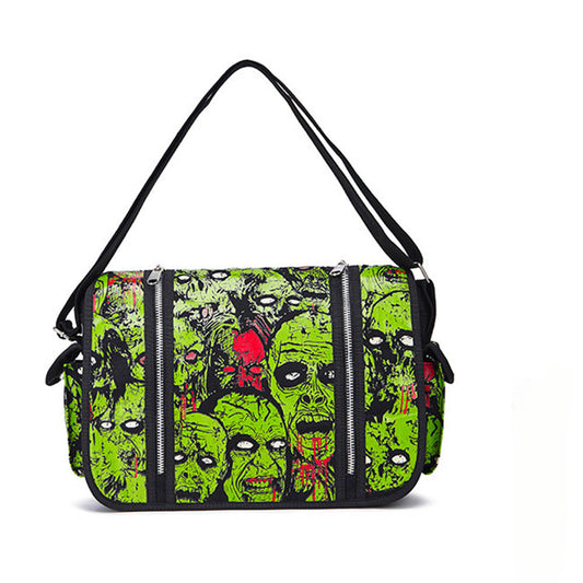 Large Zombie Ghost Shoulder Halloween Luminous Canvas Gothic Waterproof Bag