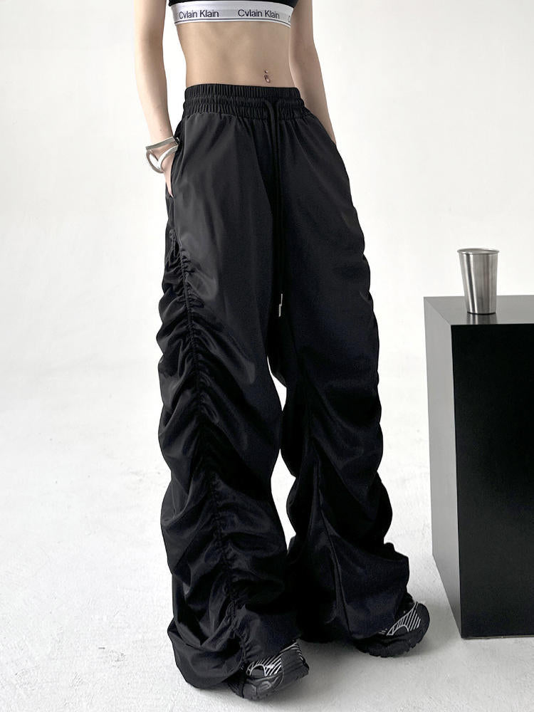 Comfortable Halloween Baggy Black High-Waist Pants