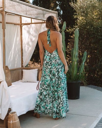 Lewyn Floral Halter Maxi Dress