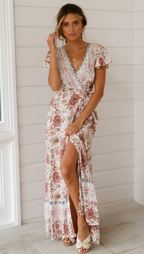 Made Of Sun High Low Pocketed Tie Maxi Dress