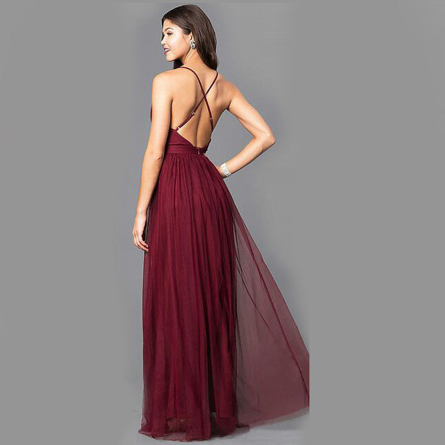 Petal Dust Maxi Dress - Wine