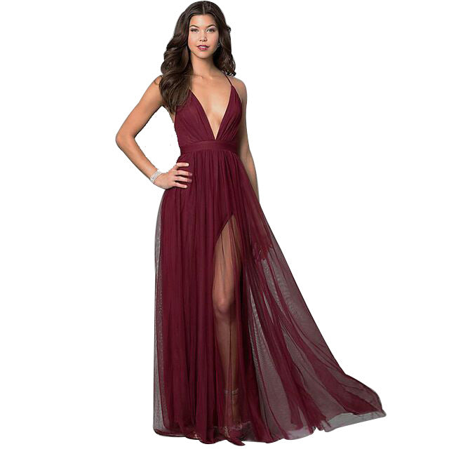 Petal Dust Maxi Dress - Wine