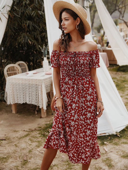 Hayes Floral Off The Shoulder Maxi Dress