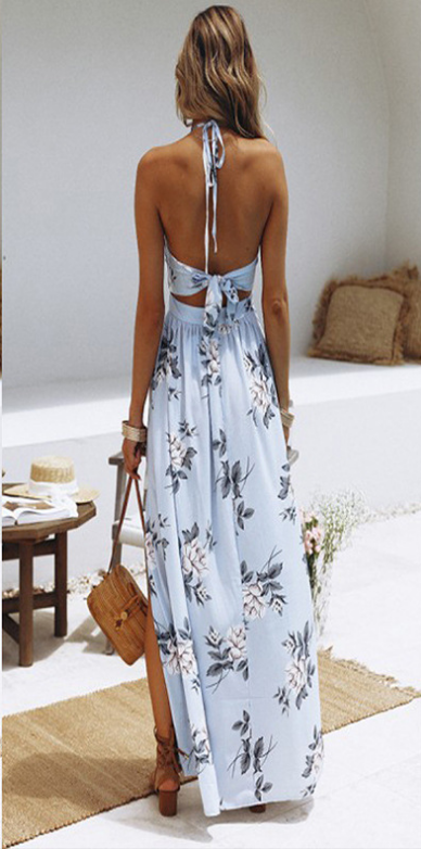 Honey Grove High Low Wrap Maxi Dress - Light Blue