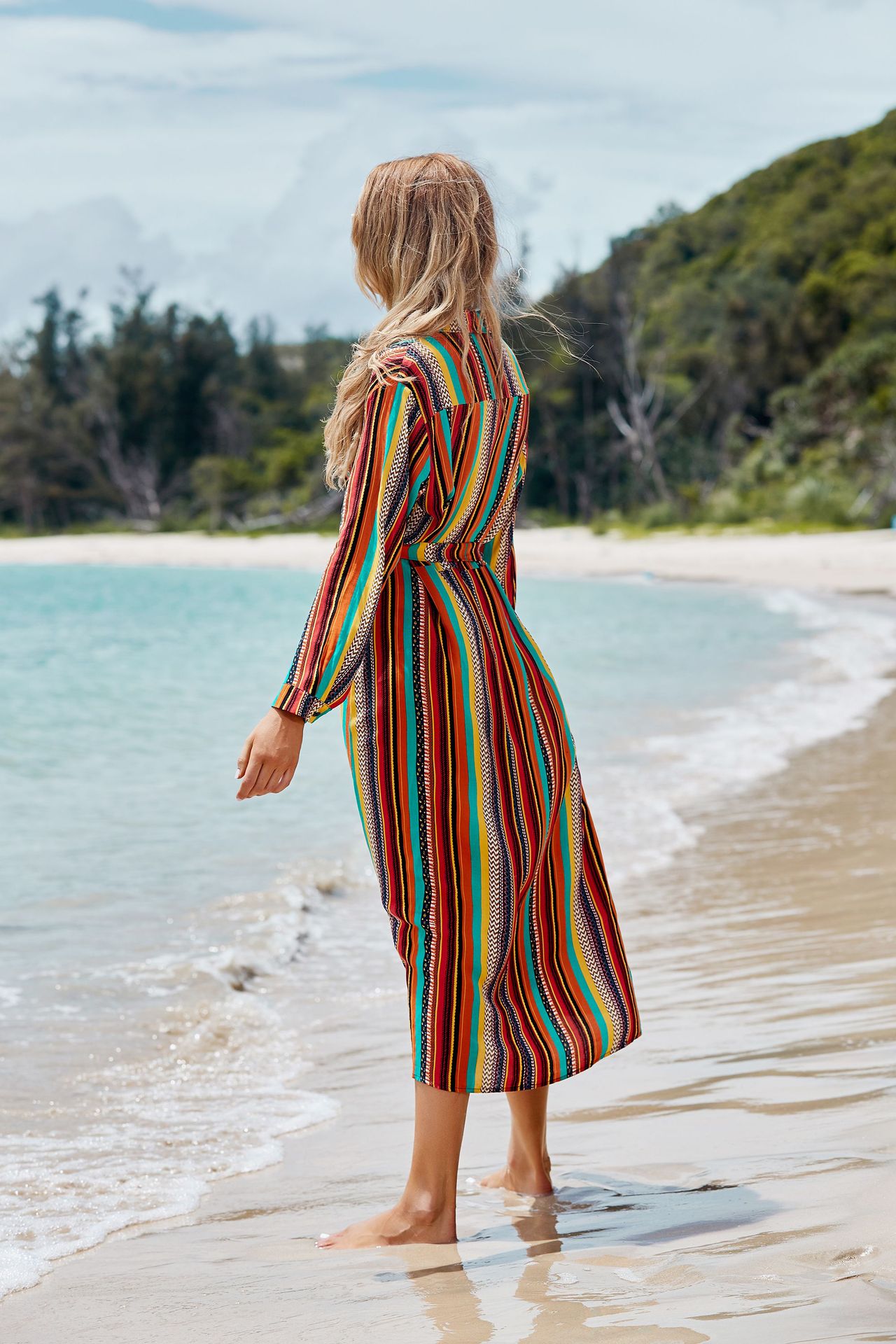 Love Often Striped Shimmer Maxi Dress