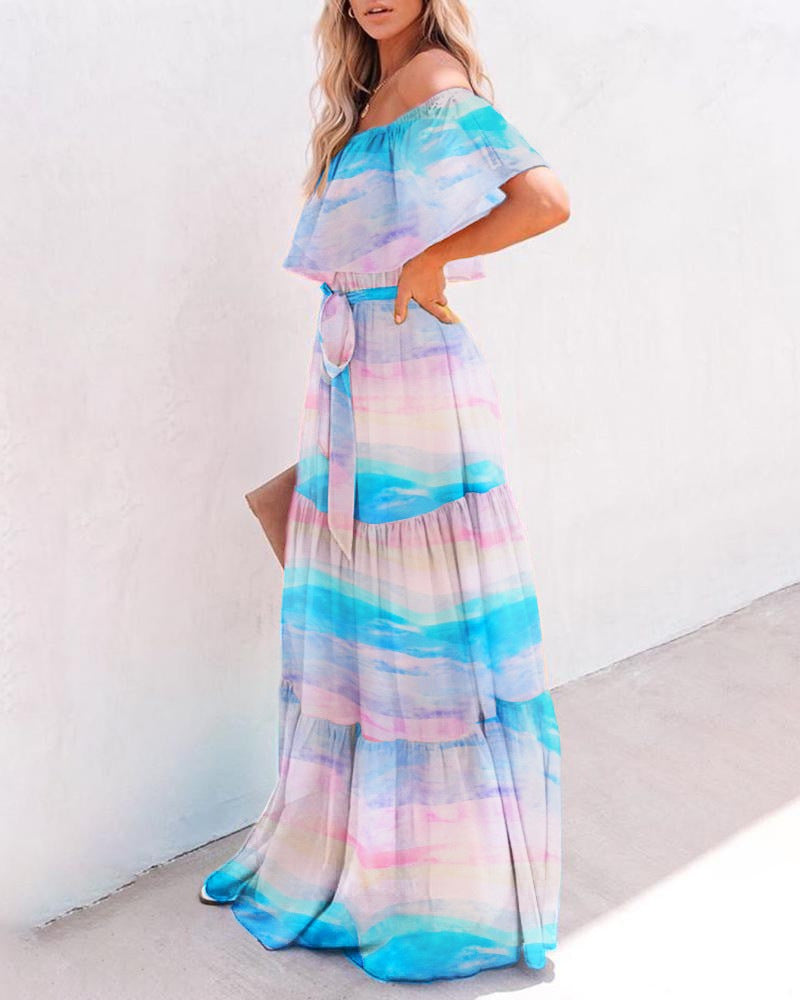 Nice Cotton Pocketed Off The Shoulder Maxi Dress
