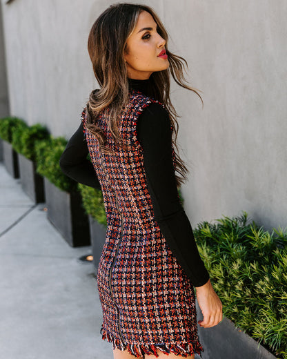 Words Of Wisdom Tweed Mini Dress