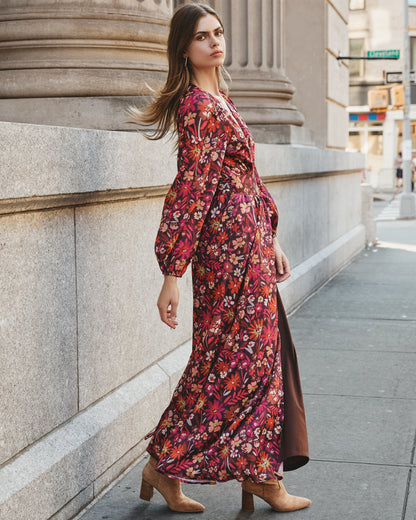 Village Views Floral Wrap Maxi Dress