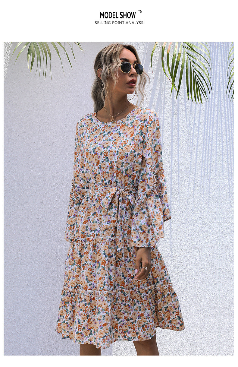 Ditsy Daisy Chiffon Boho Maxi Dress