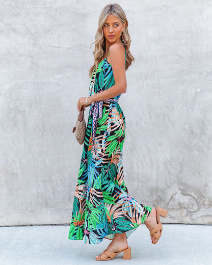 Find Paradise Palm Print Maxi Dress