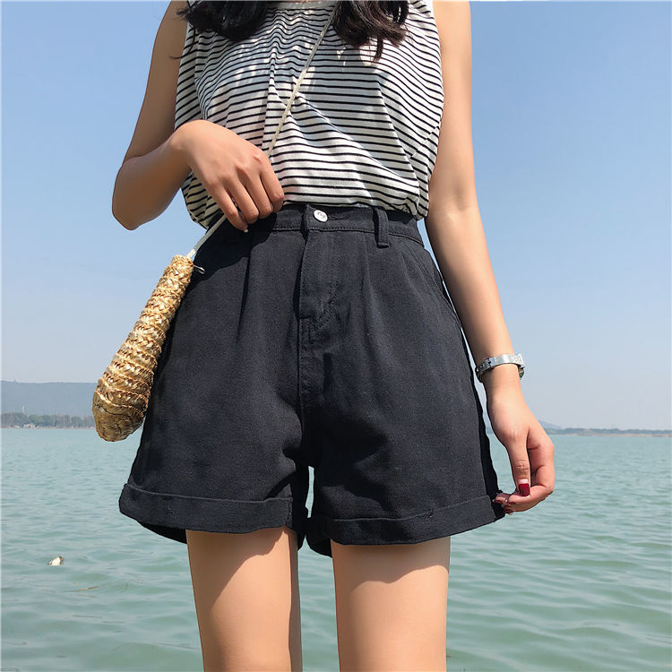 KittenAlarm - Fashion Korean Distressed Sexy Vintage Aesthetic High Waist Trendy Hot Casual Women's Jeans Short Pants Denim Shorts Summer