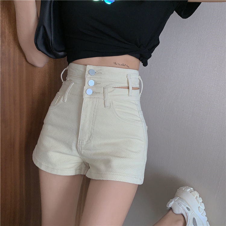 KittenAlarm - Fashion Korean Distressed Sexy Vintage Aesthetic High Waist Trendy Hot Casual Women's Jeans Short Pants Denim Shorts Summer