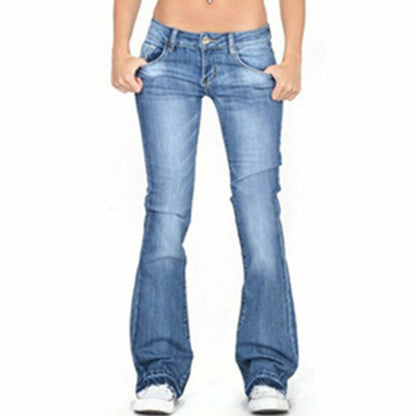 KittenAlarm - Skinny Flared Jeans Women's Fashion Denim  Pants Bootcut Bell Bottoms Stretch Trousers Women Jeans Woman Jeans Low Rise Jeans
