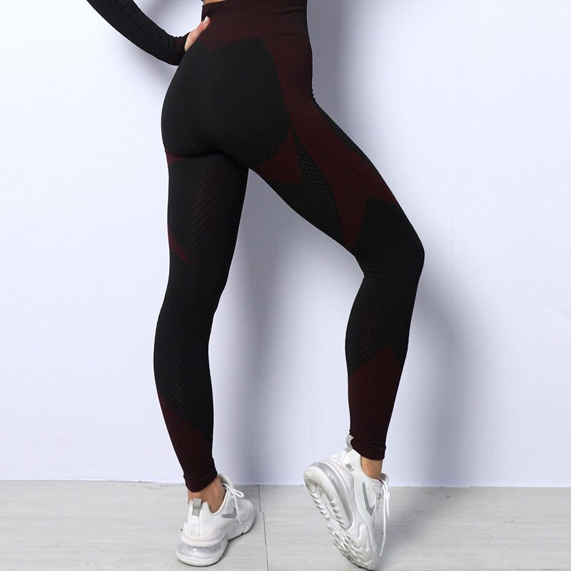 KittenAlarm - Mojoyce Sports Leggings Women Fitness Yoga Pants Workout Seamless Pants Push Up Running Tights High Waist Striped Legging