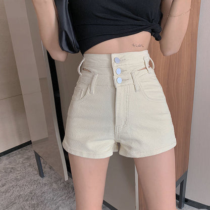 KittenAlarm - Fashion Korean Distressed Sexy Vintage Aesthetic High Waist Trendy Hot Casual Women's Jeans Short Pants Denim Shorts Summer