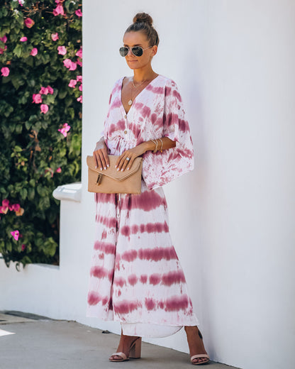 Estancia Adjustable Tie Dye Kimono Maxi Dress