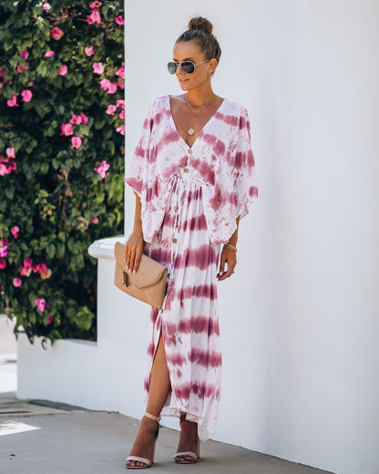 Estancia Adjustable Tie Dye Kimono Maxi Dress