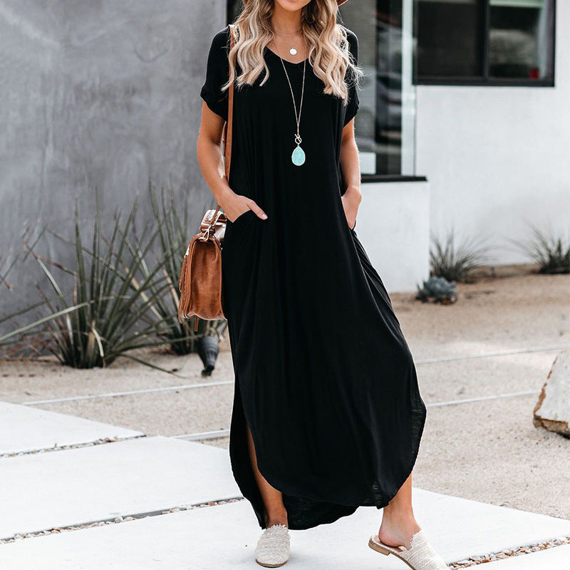 Farmers Market Pocketed Modal Maxi Dress - Black