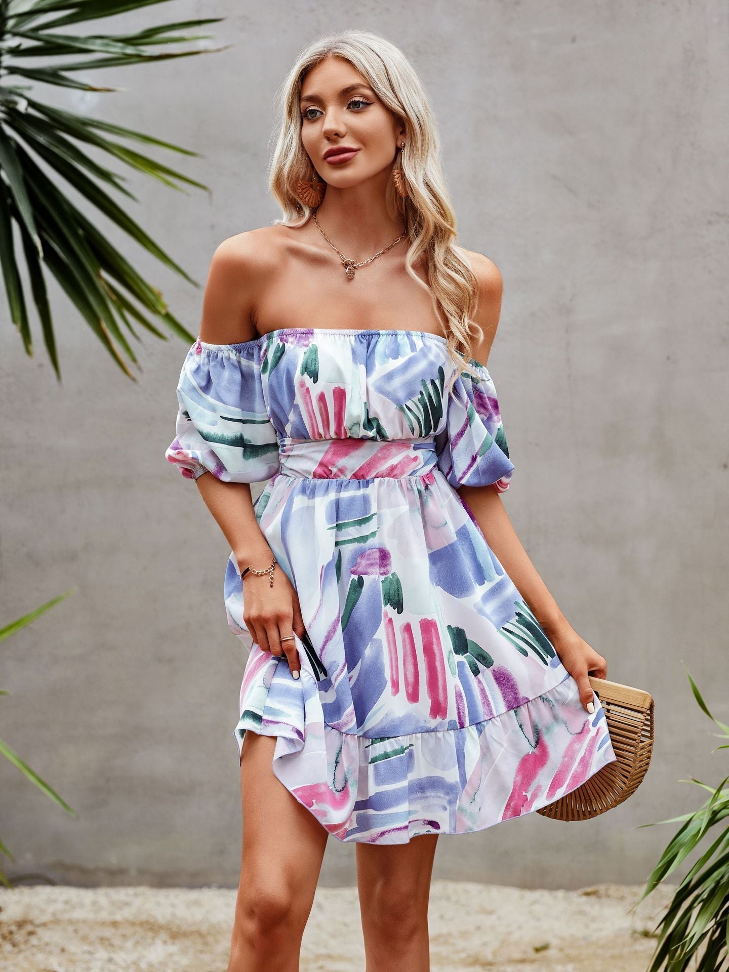 Palmetto Smocked Off The Shoulder Dress