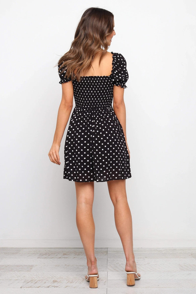 Dawn Polka Dot Puff Sleeve Babydoll Dress - FINAL SALE