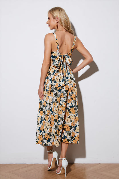 Nisha Floral Button Down Tiered Maxi Dress