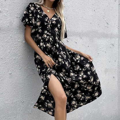 Lowena Floral Kimono Maxi Dress