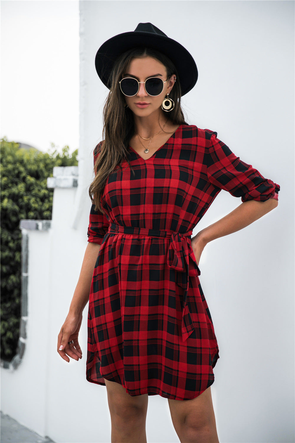 Rochester Gingham Sweater Dress