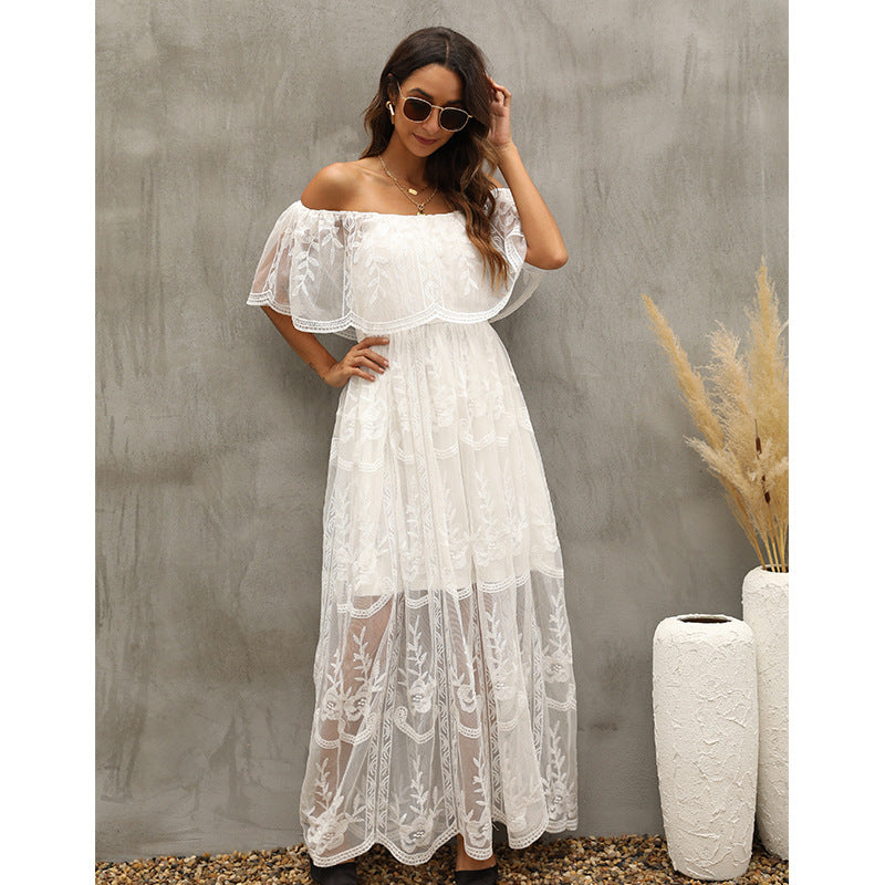 Our Together Is Forever Off The Shoulder Lace Maxi Dress