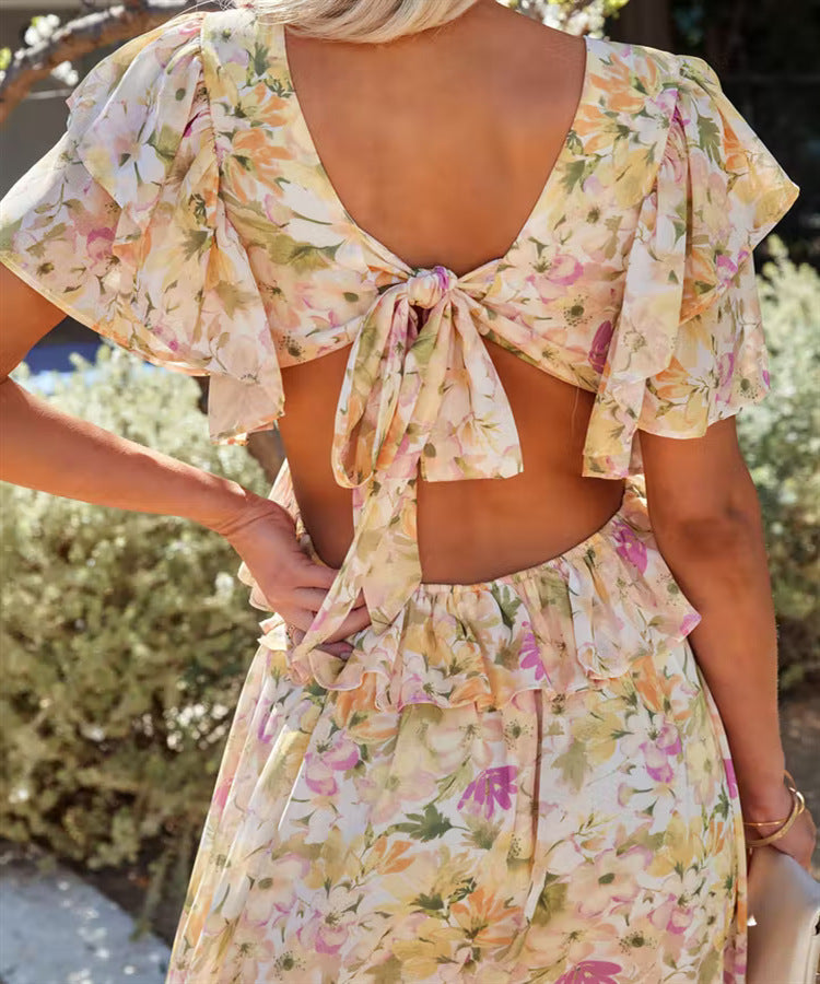 Spring Fling Floral Ruffle Tiered Maxi Dress