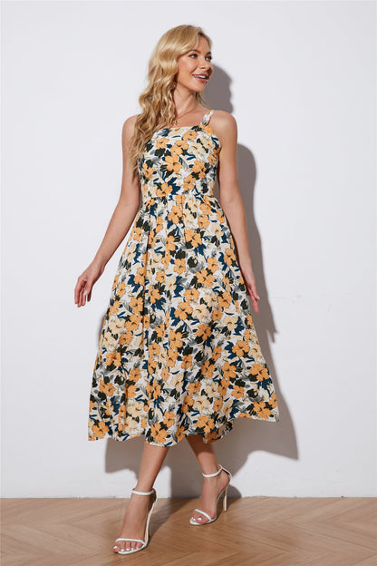 Nisha Floral Button Down Tiered Maxi Dress