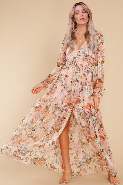 KittenAlarm - Prosperous Floral Chiffon Boho Maxi Dress - FINAL SALE