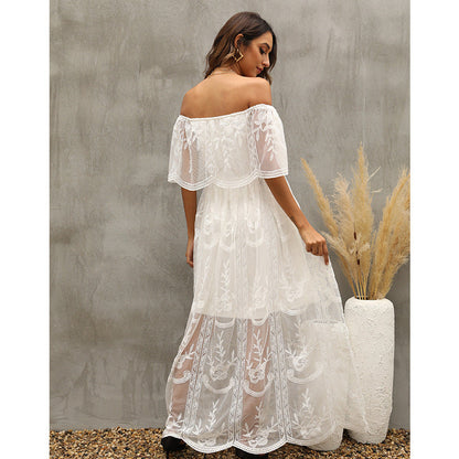 Our Together Is Forever Off The Shoulder Lace Maxi Dress