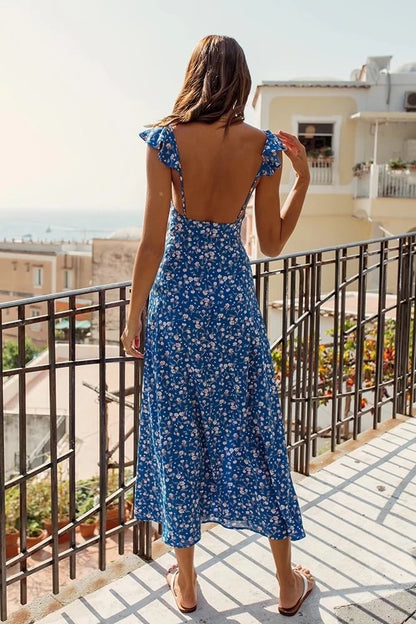 Watchtower Floral Ruched Maxi Dress
