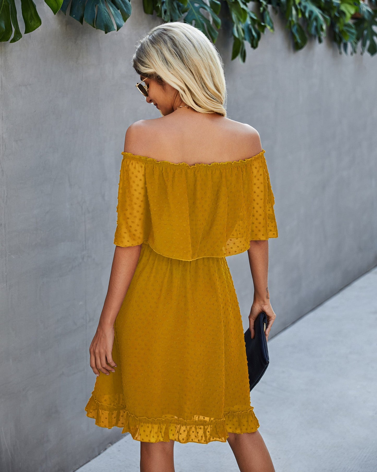 Panache Off The Shoulder High Low Maxi Dress - Sunflower