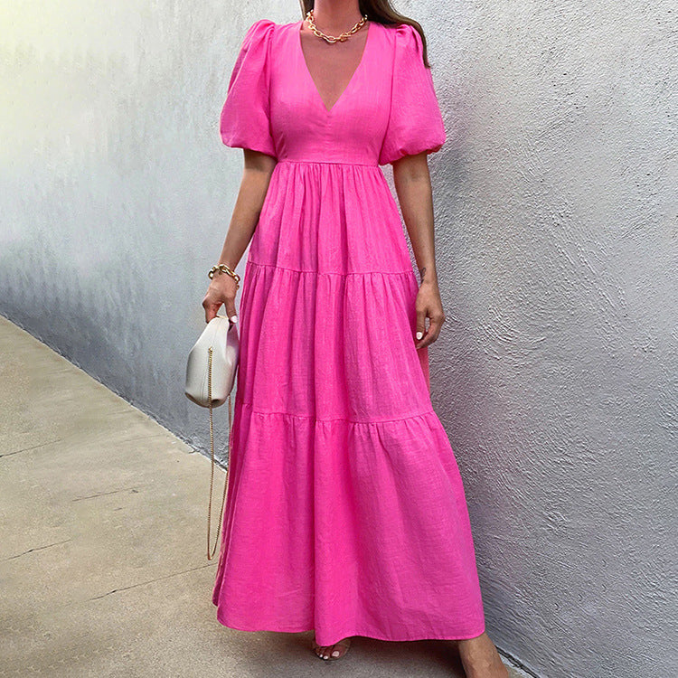 Follow My Lead Tiered Maxi Dress - Baby Pink