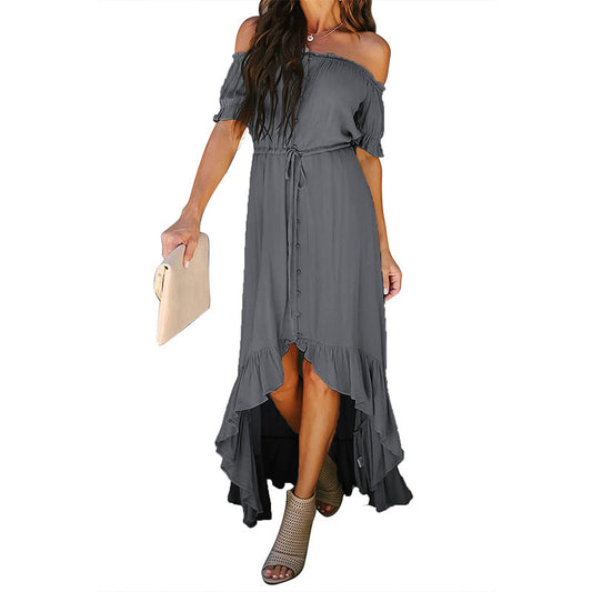 My Forte Off The Shoulder High Low Maxi Dress