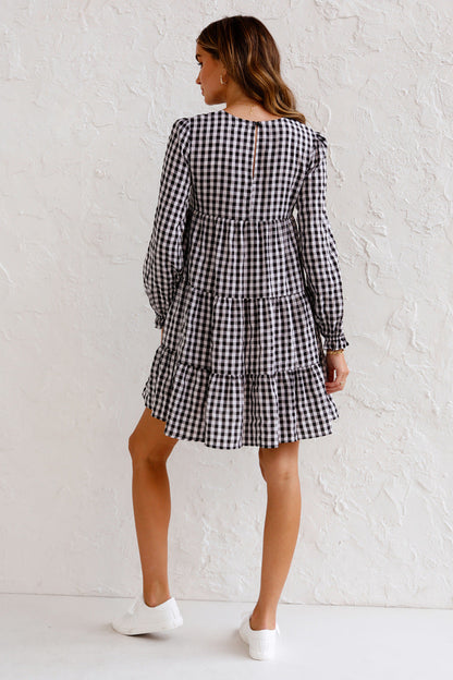 Urika Cotton Blend Plaid Babydoll Dress - FINAL SALE