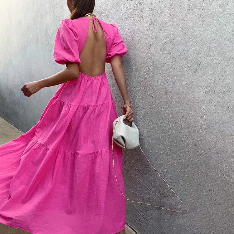 Follow My Lead Tiered Maxi Dress - Baby Pink