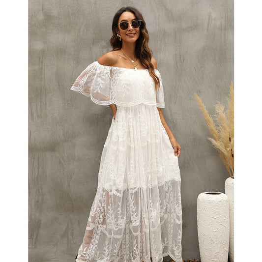 Our Together Is Forever Off The Shoulder Lace Maxi Dress