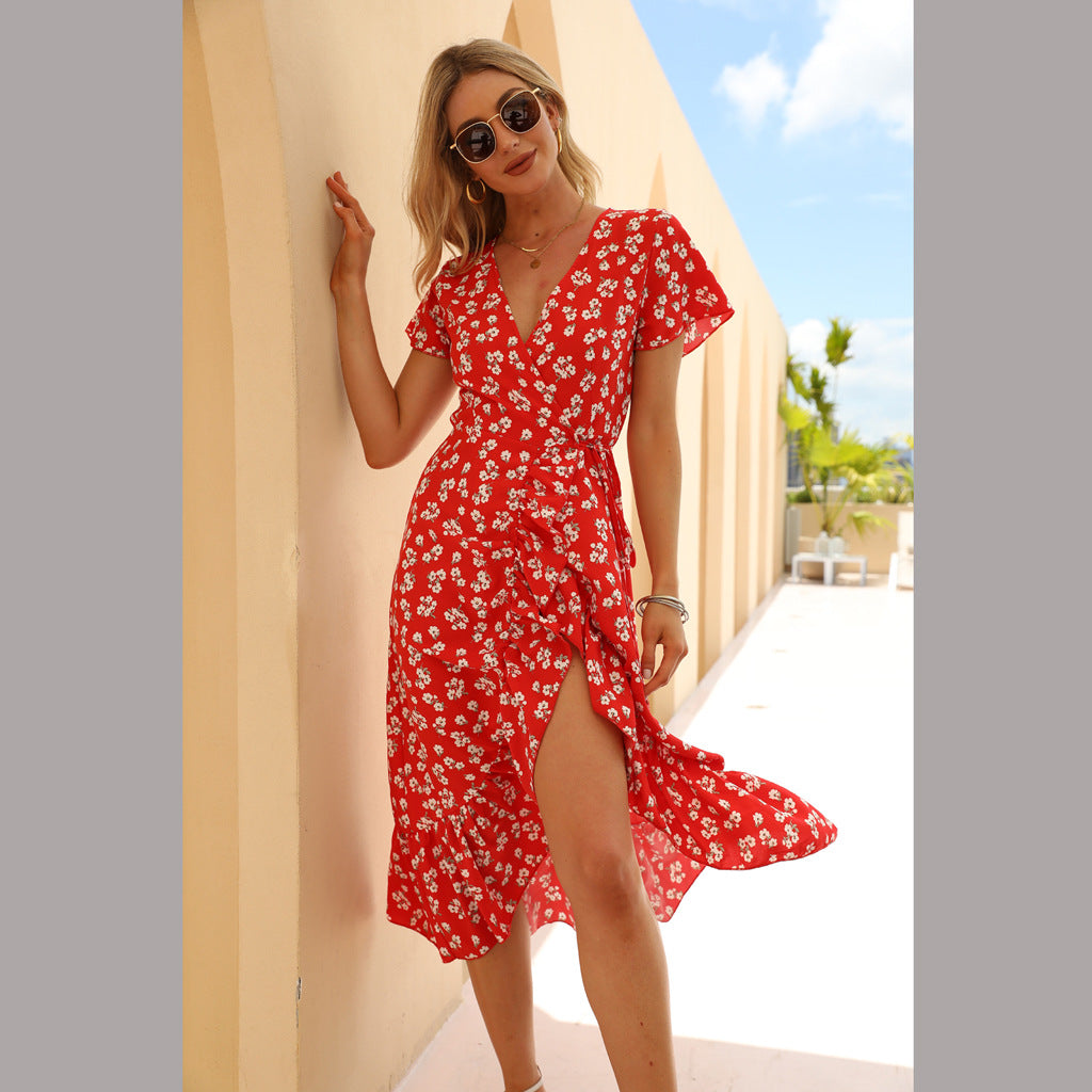 Sitara Floral Bardot Wrap Maxi Dress - FINAL SALE