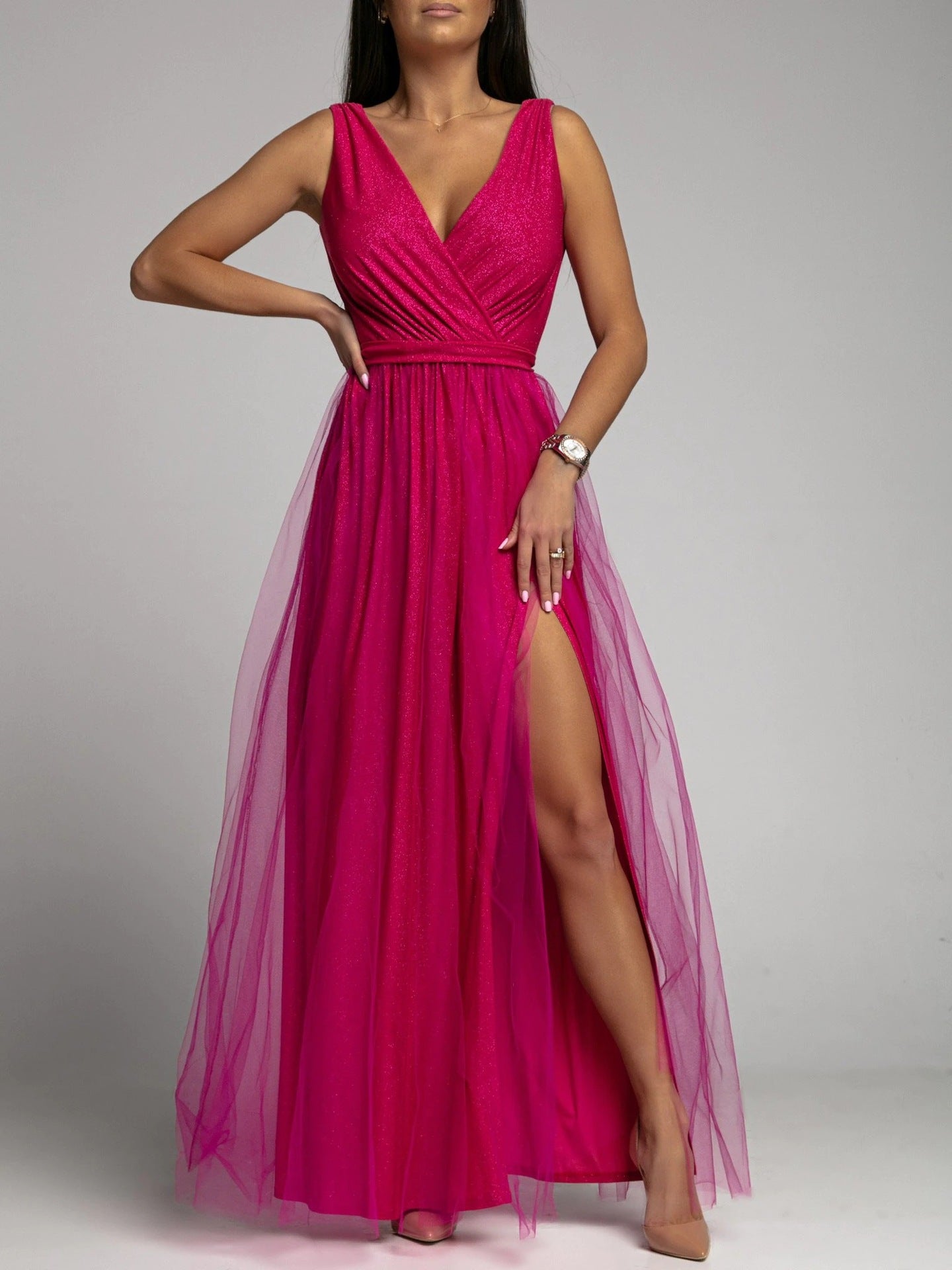 Petal Dust Maxi Dress - Magenta