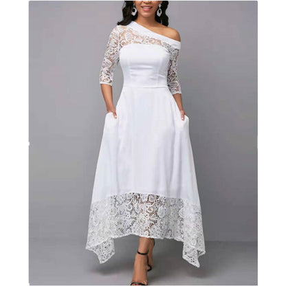 Overjoyed Pocketed Crochet Lace Maxi Dress - Marshmallow