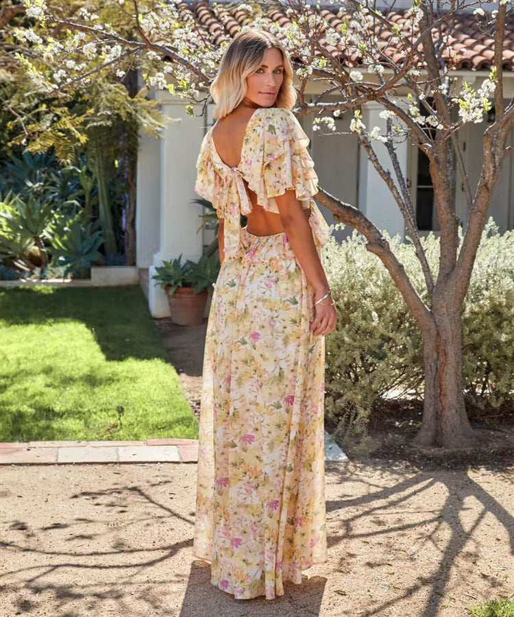 Spring Fling Floral Ruffle Tiered Maxi Dress