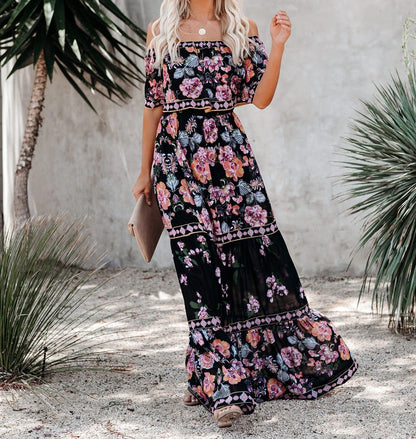 Montecito Floral Off The Shoulder Maxi Dress