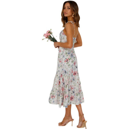 Hulda Floral Smocked Asymm Maxi Dress